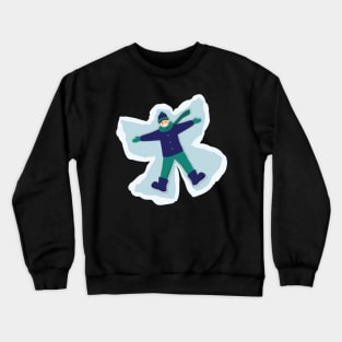 Boy making snow angel Crewneck Sweatshirt